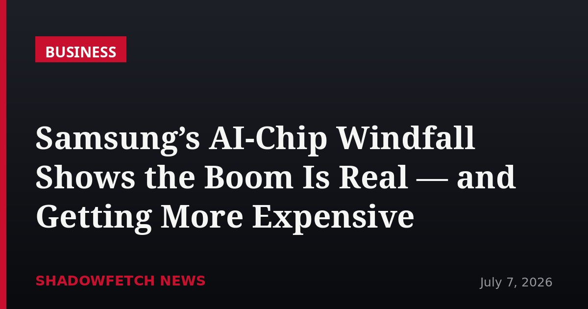 Samsung’s AI-Chip Windfall Shows the Boom Is Real — and Getting More Expensive