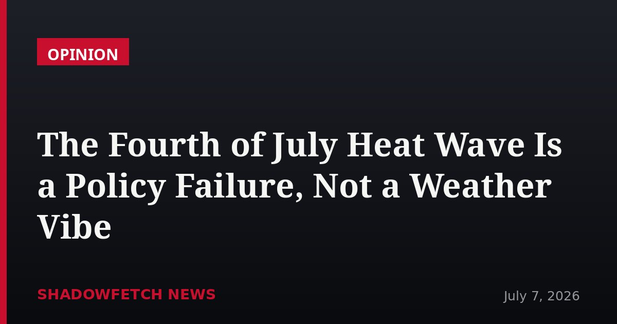 The Fourth of July Heat Wave Is a Policy Failure, Not a Weather Vibe