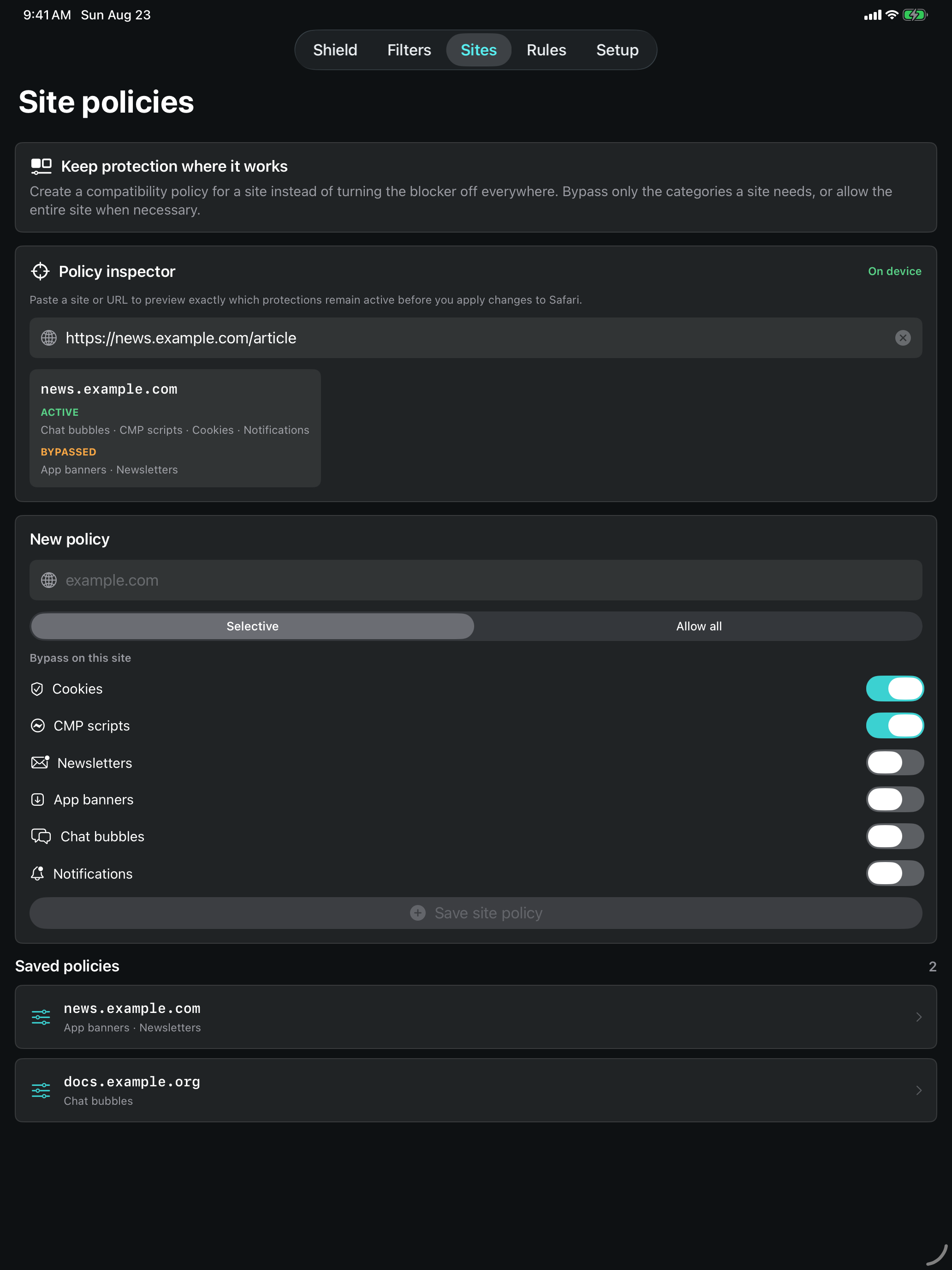 Consenthush: Content Blocker iPad screenshot 3 of 5