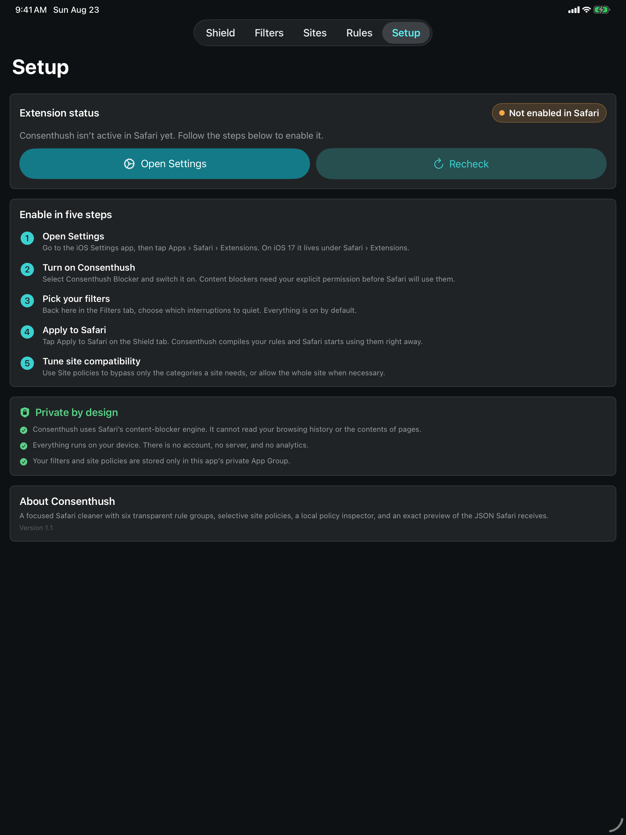 Consenthush: Content Blocker iPad screenshot 5 of 5
