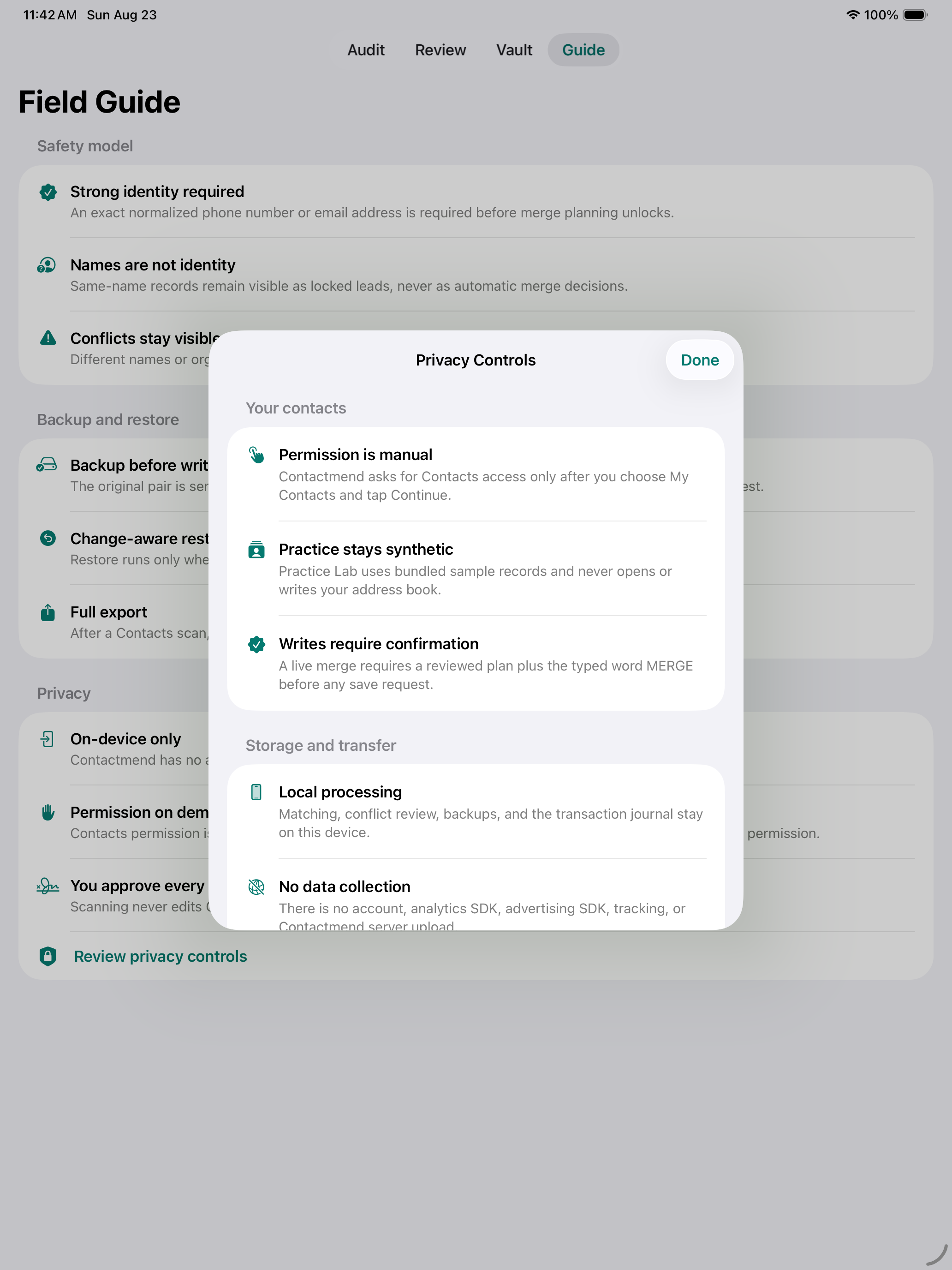 Contactmend: Safe Merge iPad screenshot 6 of 6