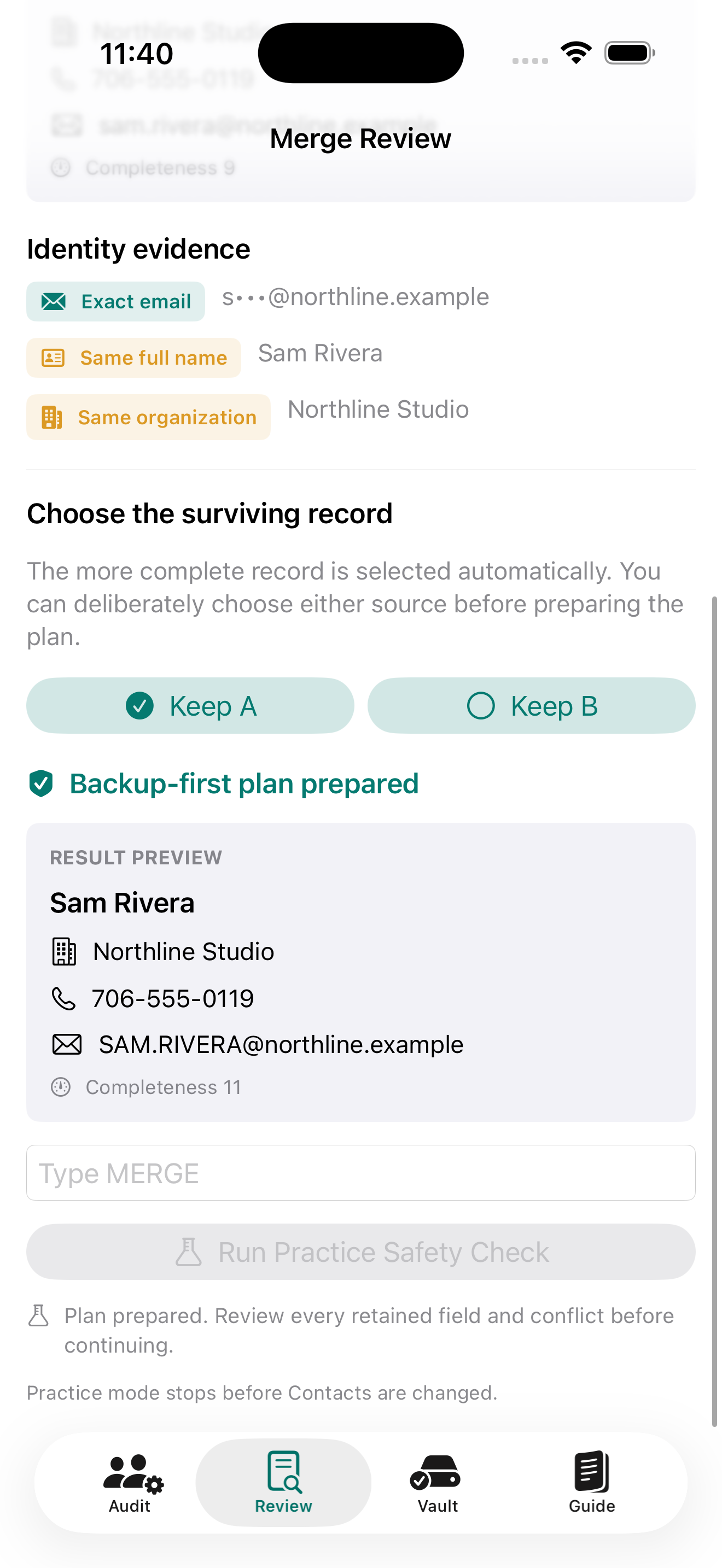 Contactmend: Safe Merge screenshot 3 of 6