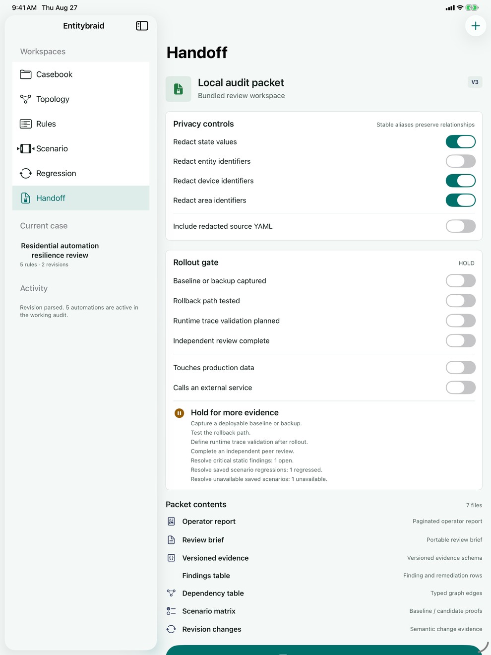 Entitybraid: Automation Audit iPad screenshot 7 of 7