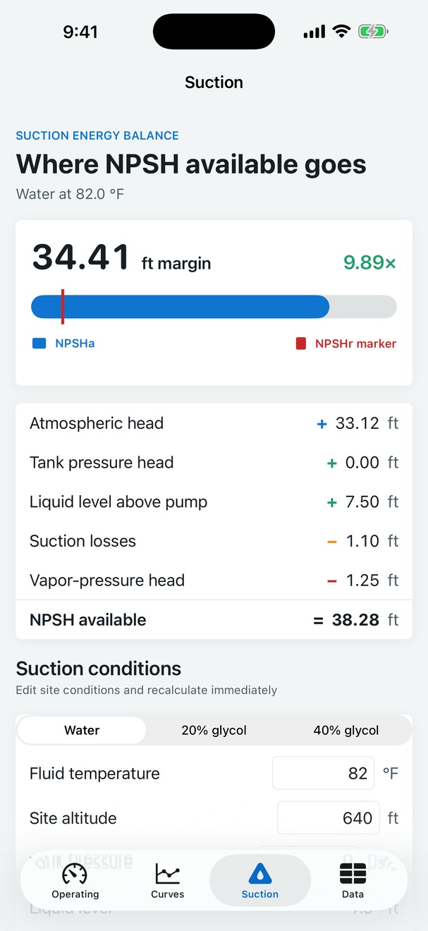NPSHgraph: Pump Curves screenshot 3 of 4