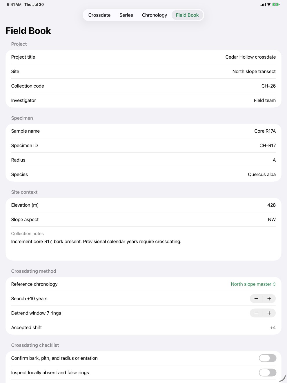 Ringcross: Tree-Ring Lab iPad screenshot 4 of 4