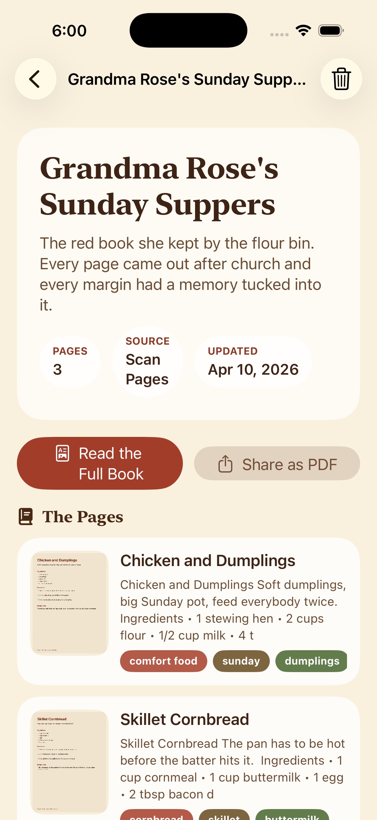 Grandma's Cookbook archive detail