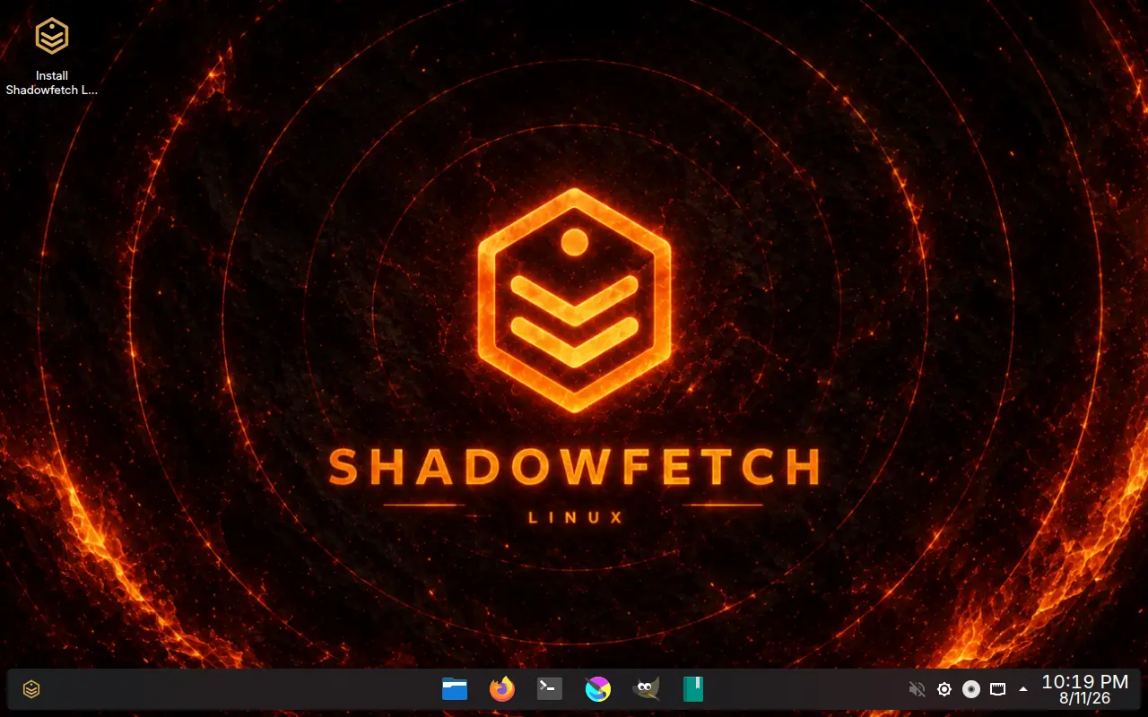 Shadowfetch Linux 2.1.4 Fire Edition desktop